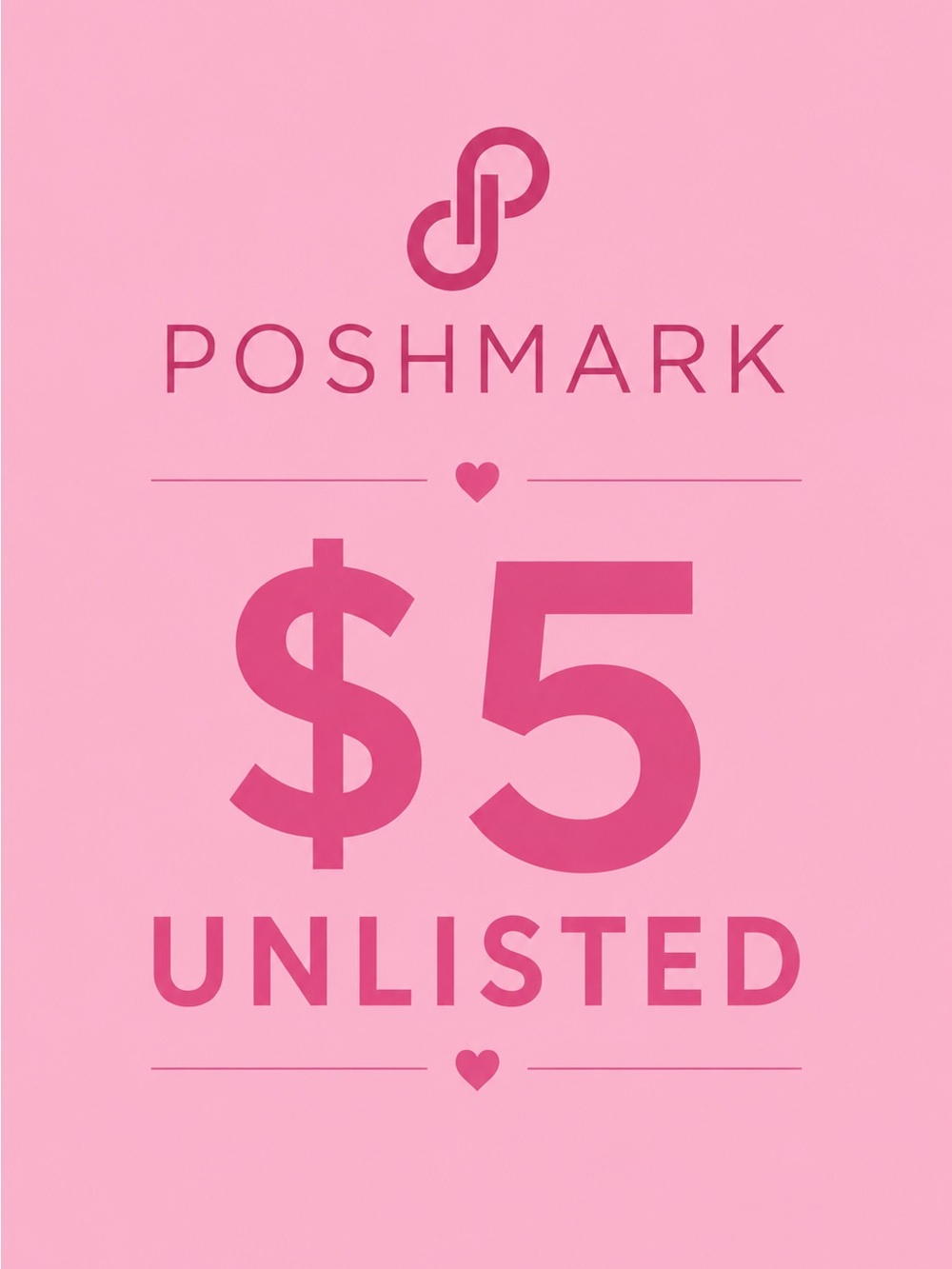 Poshmark $5 Unlisted Pink Sign